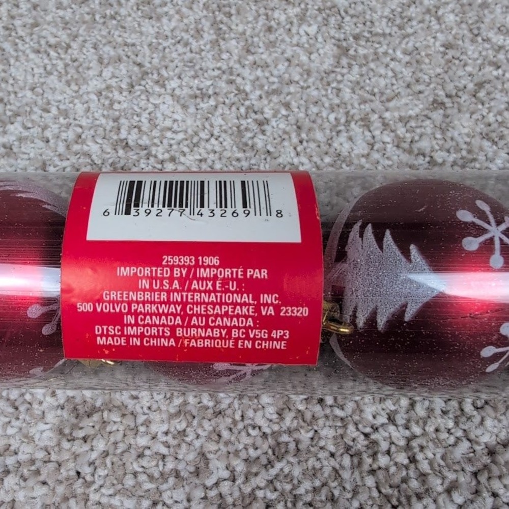 Christmas House Ornaments Decorations Red Glitter Tree Snowflake 5pc Set - Picture 5 of 6